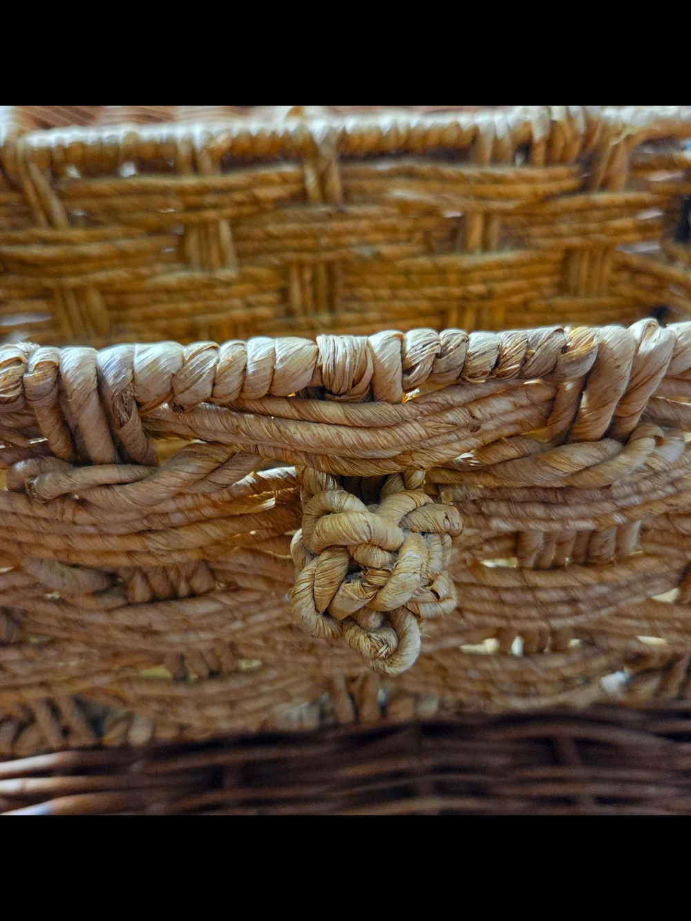 Vintage Rattan Sewing Storage Basket